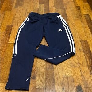 adidas Kids Navy Joggers with White Stripes
